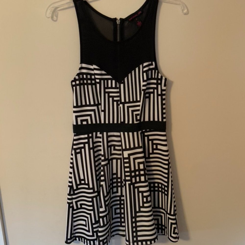 Black and White Dress, mesh top